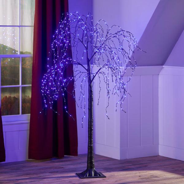 plow & hearth Indoor/Outdoor Halloween Weeping Willow 6'H with 500 Lights