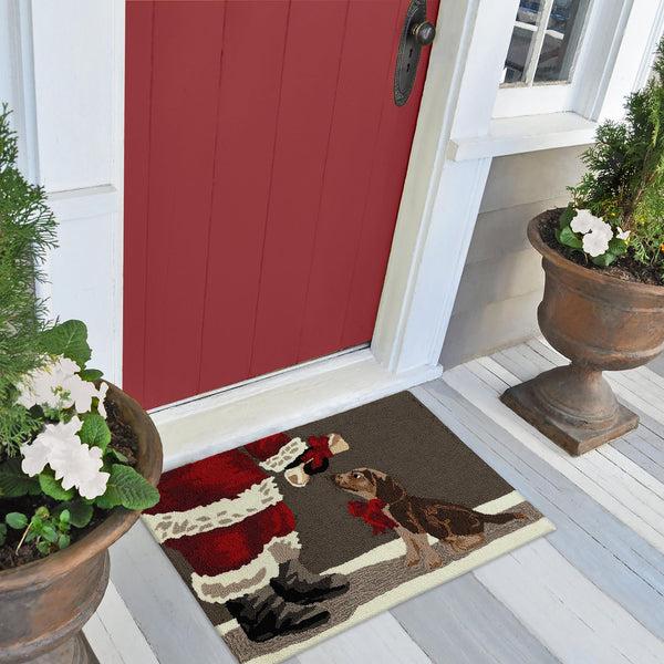 plow & hearth Indoor/Outdoor Hand-Hooked Good Dog Accent Rug 20" x 30"