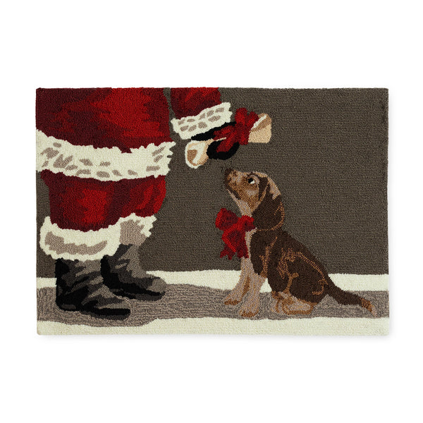 Plow & Hearth Indoor/Outdoor Hand-Hooked Good Dog Accent Rug 30" X 48"