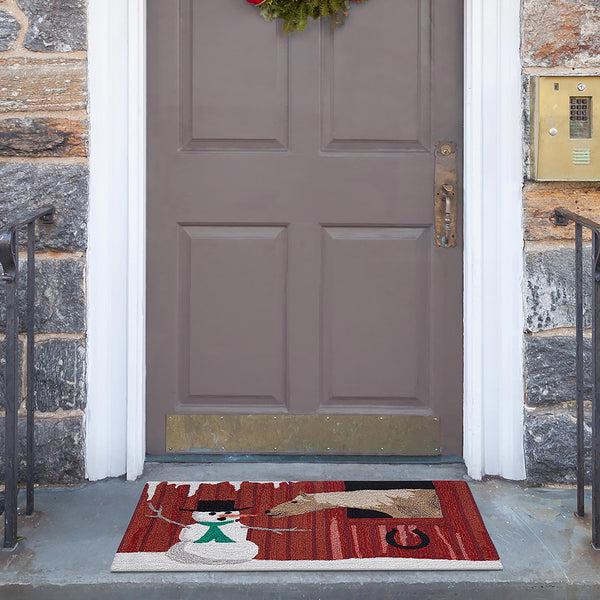 plow & hearth Indoor/Outdoor Hand-Hooked Horsing Around Accent Rug 20" x 30"