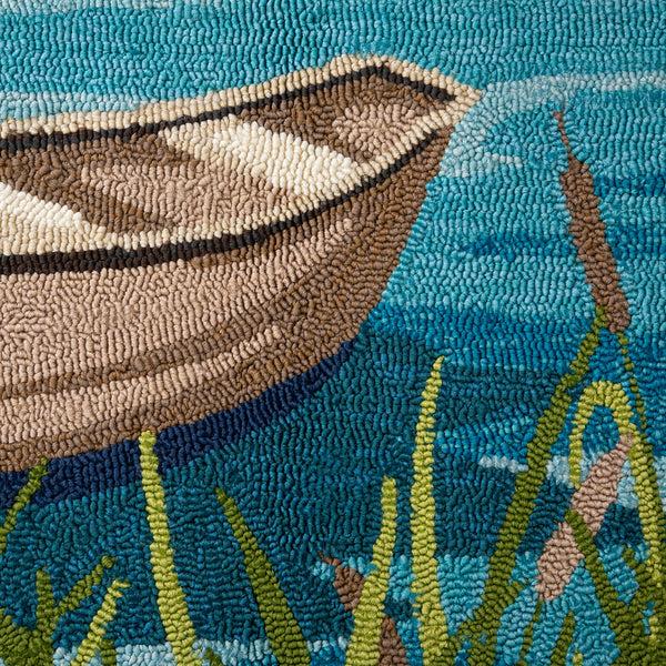 Plow & Hearth Indoor/Outdoor Hand-Hooked Polypropylene Boat Accent Rug