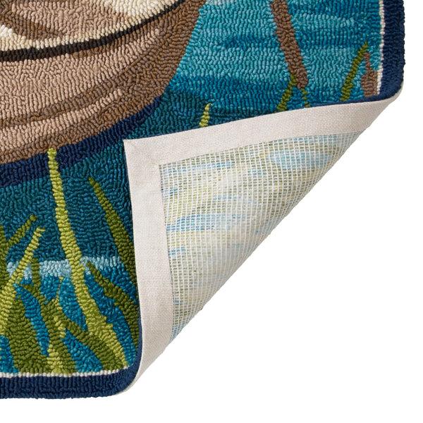 Plow & Hearth Indoor/Outdoor Hand-Hooked Polypropylene Boat Accent Rug