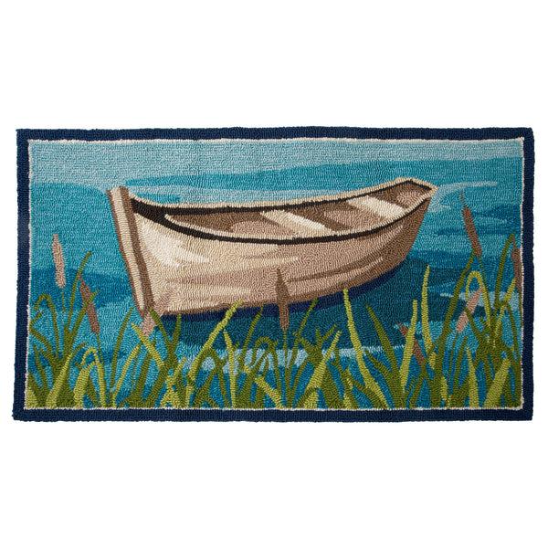 Plow & Hearth Indoor/Outdoor Hand-Hooked Polypropylene Boat Accent Rug