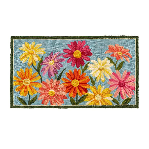 Plow & Hearth Indoor/Outdoor Hand-Hooked Polypropylene Pastel Posies Accent Rug