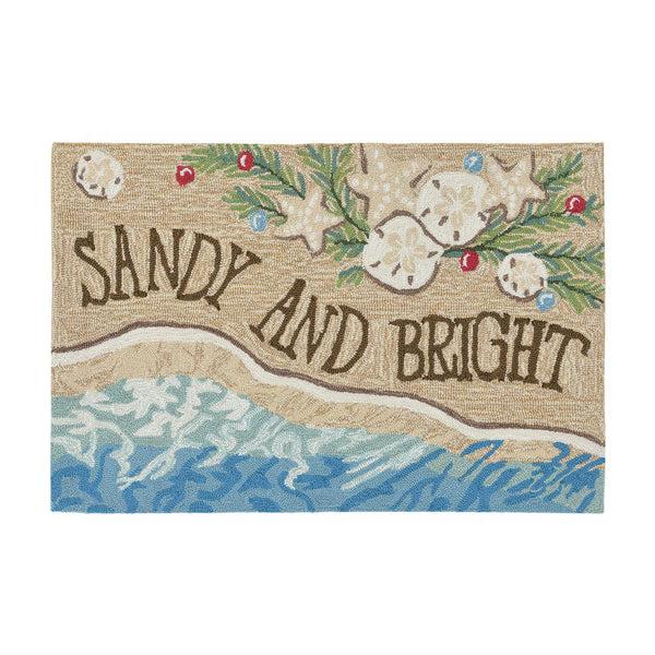 plow & hearth Indoor/Outdoor Hand-Hooked Sandy and Bright Accent Rug 20" x 30"