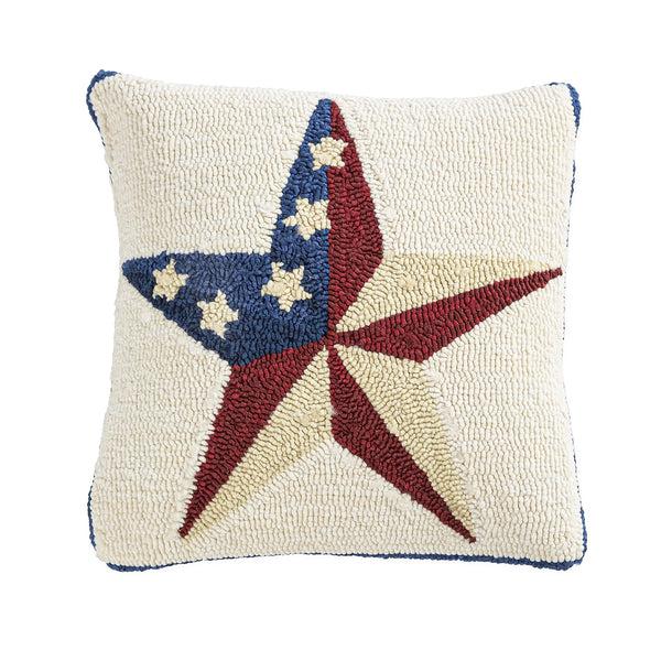 Plow & Hearth Indoor/Outdoor Hand-Hooked Star Throw Pillow
