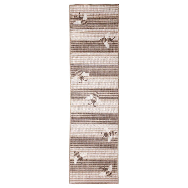 Plow & Hearth Indoor/Outdoor Honey Bees Rug 23" X 7'6" Runner