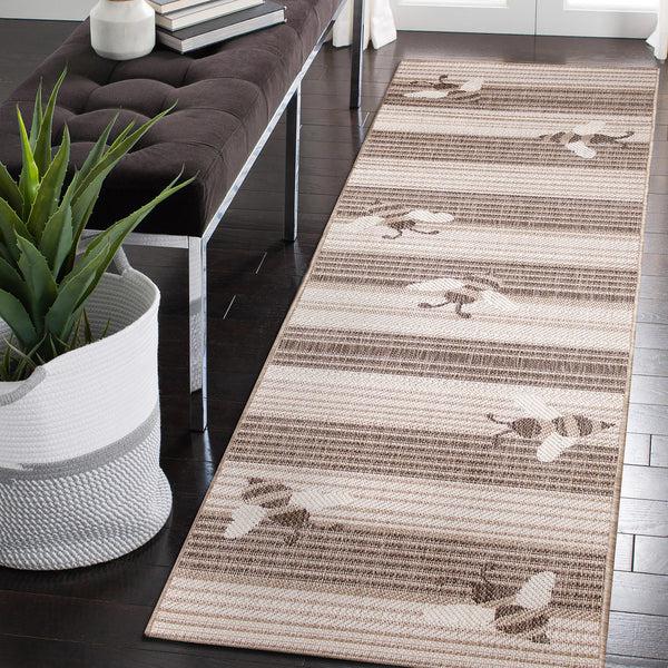 plow & hearth Indoor/Outdoor Honey Bees Rug 23" x 7'6" Runner