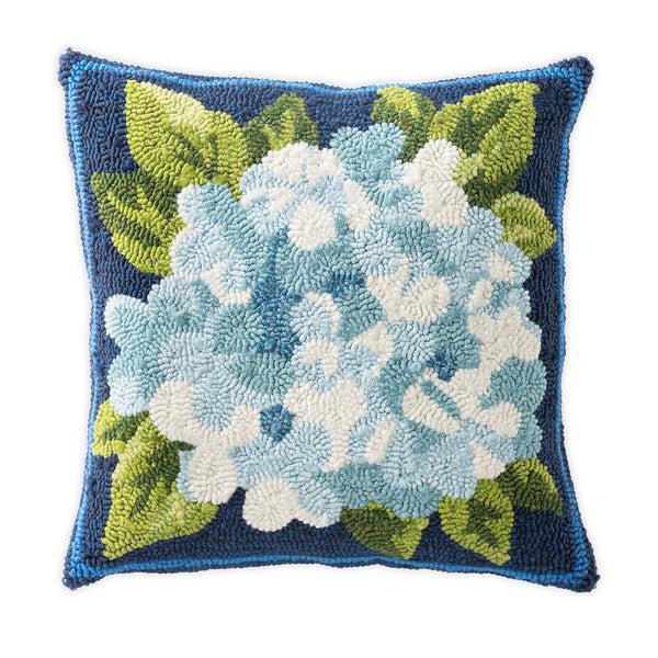 plow & hearth Indoor/Outdoor Hooked Hydrangea Throw Pillow