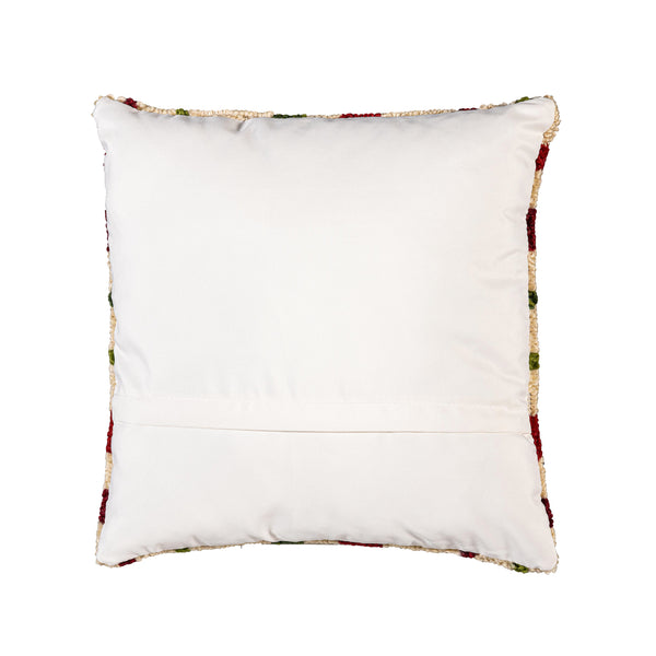 Plow & Hearth Indoor/Outdoor Hooked Pillow Christmas Plaid Polypropylene 18"x18"