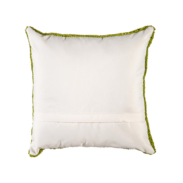 Plow & Hearth Indoor/Outdoor Hooked Polypropylene Sprouts Throw Pillow 18"x18"