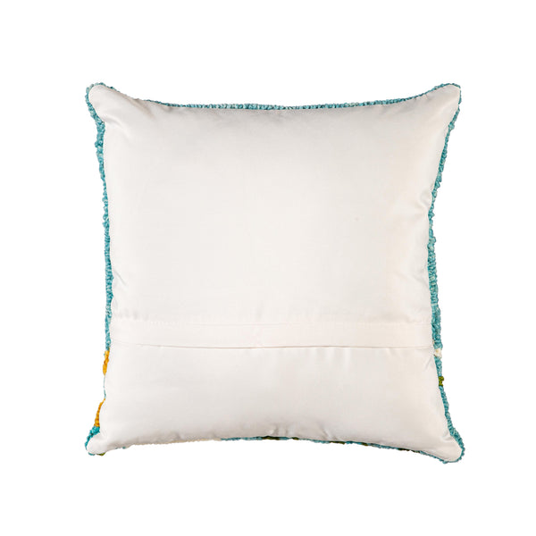 Plow & Hearth Indoor/Outdoor Hooked Polypropylene Wildflower Throw Pillow 18"x18"