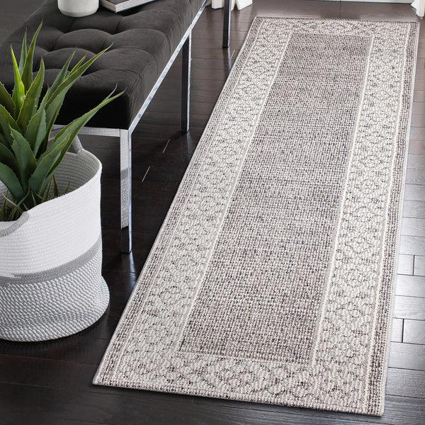 plow & hearth Indoor/Outdoor Kitty Hawk Border Rug 5'3" x 7'3"