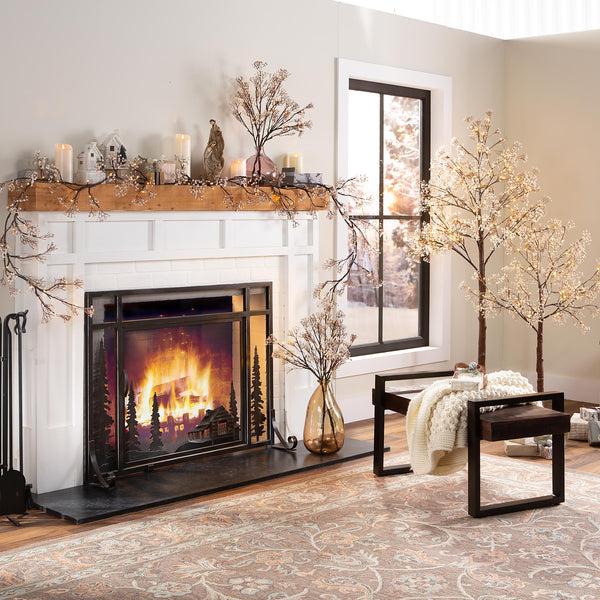 Plow & Hearth Indoor/Outdoor Lighted Baby's Breath Branches Set Of 2