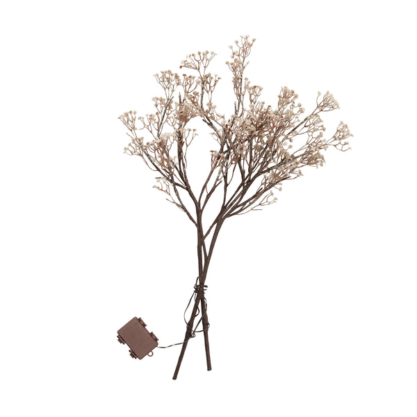 Plow & Hearth Indoor/Outdoor Lighted Baby's Breath Branches Set Of 2