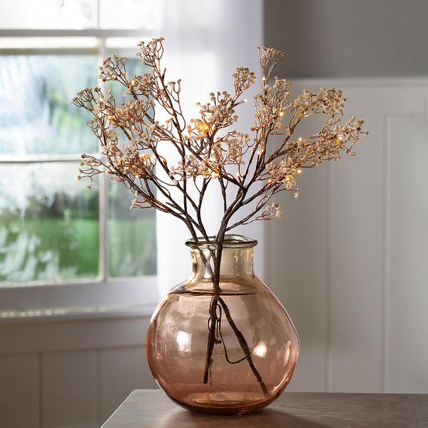 plow & hearth Indoor/Outdoor Lighted Baby's Breath Branches Set of 2