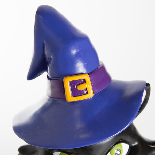 Plow & Hearth Indoor/Outdoor Lighted Black Cat Shorty Halloween Statue