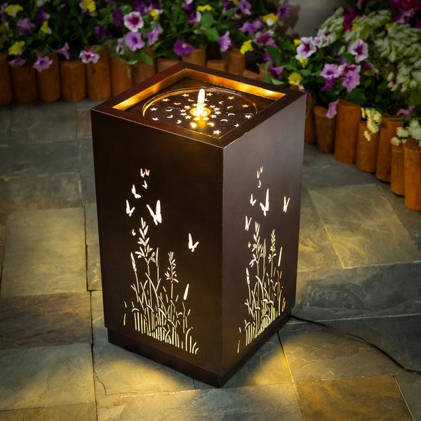 Plow & Hearth Indoor/Outdoor Lighted Butterfly Fountain