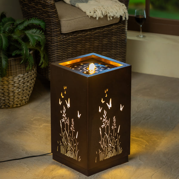Plow & Hearth Indoor/Outdoor Lighted Butterfly Fountain