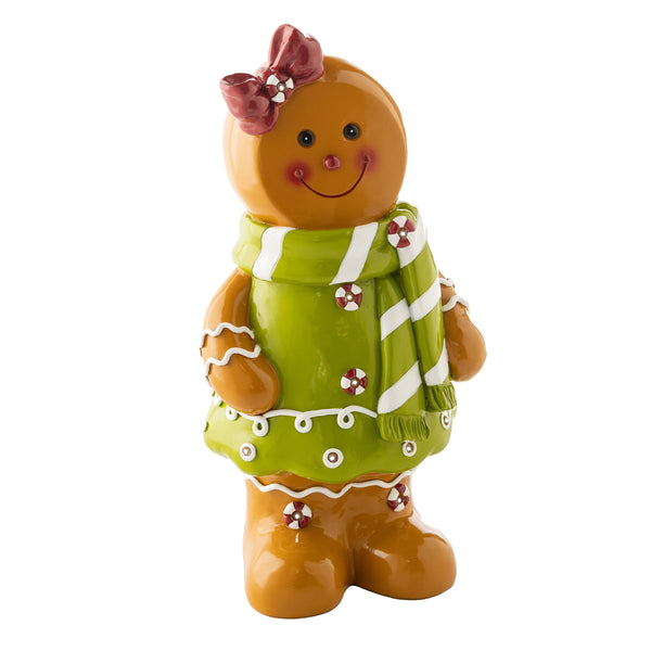 Plow & Hearth Indoor/Outdoor Lighted Gingerbread Girl Shorty Statue