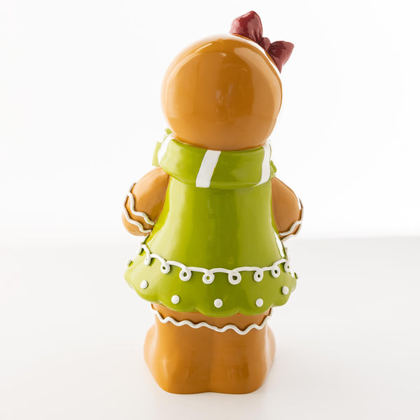 Plow & Hearth Indoor/Outdoor Lighted Gingerbread Girl Shorty Statue