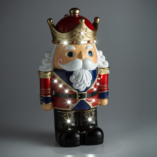 Plow & Hearth Indoor/Outdoor Lighted Nutcracker Shorty Statue