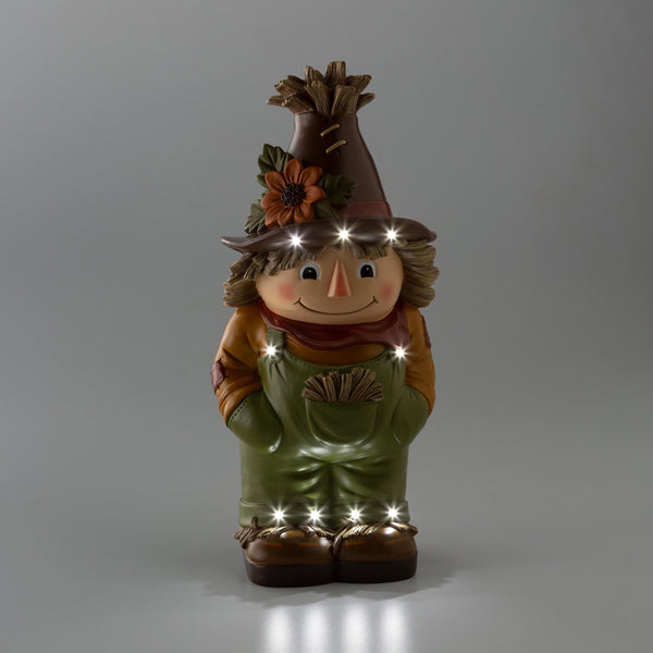 Plow & Hearth Indoor/Outdoor Lighted Scarecrow Shorty Statue