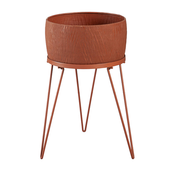 Plow & Hearth Indoor/Outdoor Planters With Legs With Terra Cotta Finish Set Of 2
