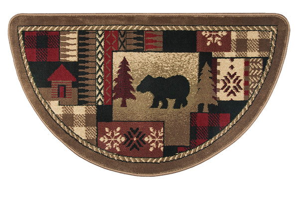 plow & hearth Indoor/Outdoor Polypropylene Oriental Bear Rug 2' x 3'