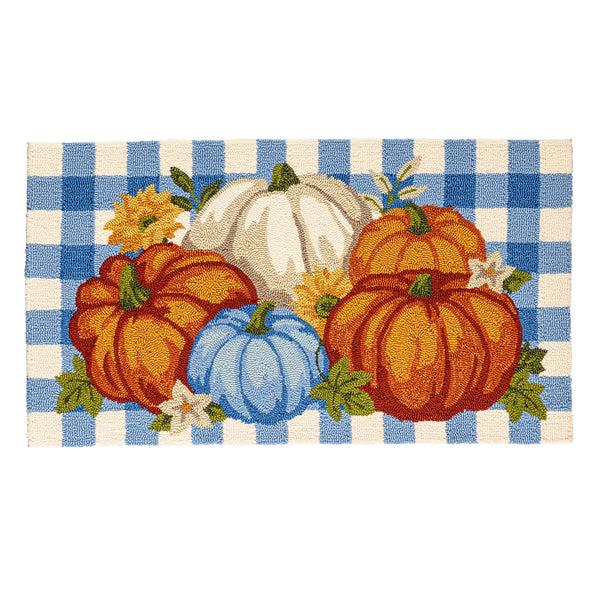 Plow & Hearth Indoor/Outdoor Pumpkin Patch Polypropylene Accent Rug 24"x42"