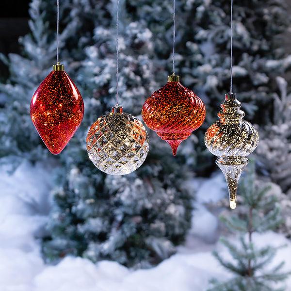 plow & hearth Indoor/Outdoor Shatterproof Holiday Lighted Hanging Ornament