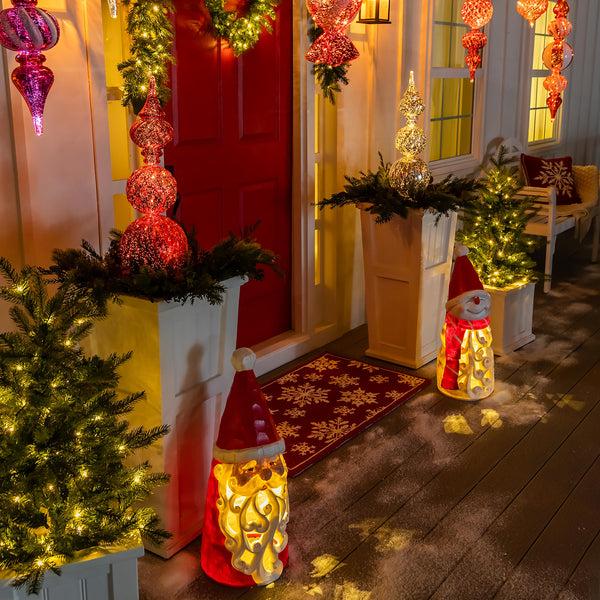Plow & Hearth Indoor/Outdoor Shatterproof Lighted Large Tiered Swirl Ornament