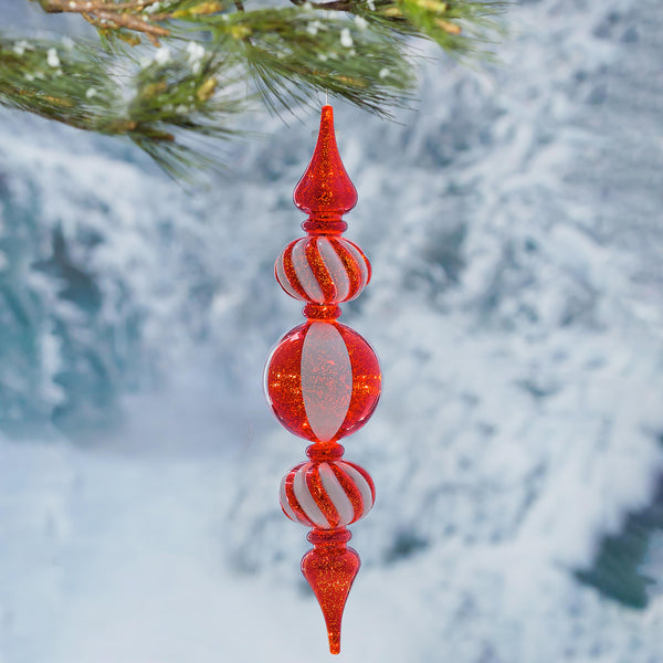 plow & hearth Indoor/Outdoor Shatterproof Lighted Large Tiered Swirl Ornament