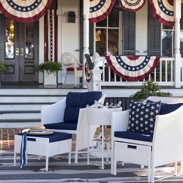 Plow & Hearth Indoor/Outdoor Star-Spangled Double-Sided Flag Pillow