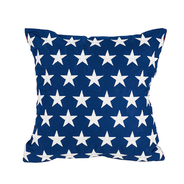 Plow & Hearth Indoor/Outdoor Star-Spangled Double-Sided Flag Pillow
