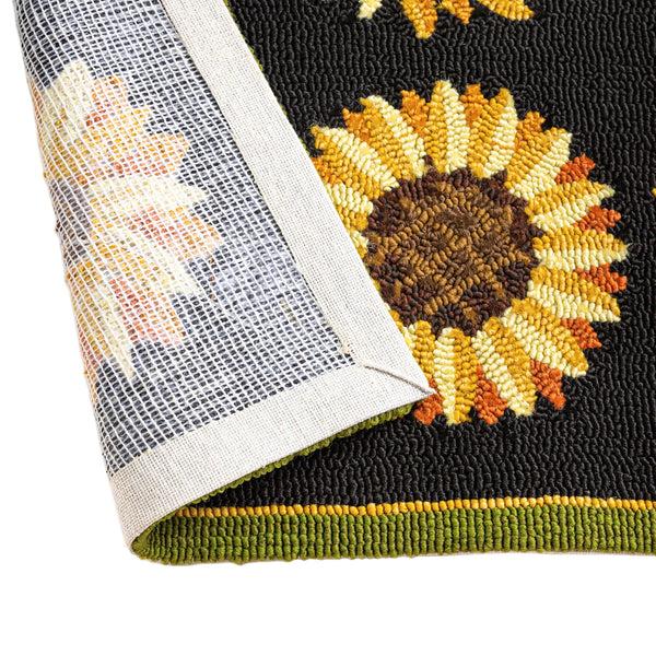 Plow & Hearth Indoor/Outdoor Sunflower Fields Hand-Hooked Polypropylene Accent Rug