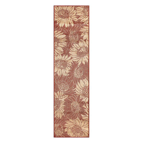 plow & hearth Indoor/Outdoor Sunflower Rug 23" x 7'6" Runner