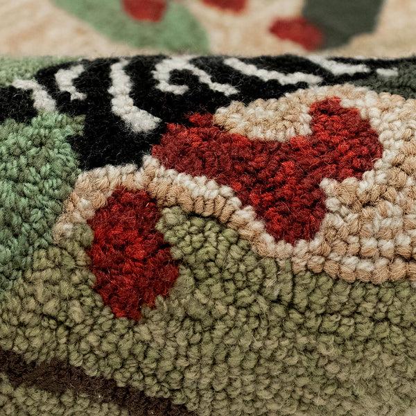 Plow & Hearth Indoor/Outdoor Synthetic Blend Birds Border Rug 36" Round