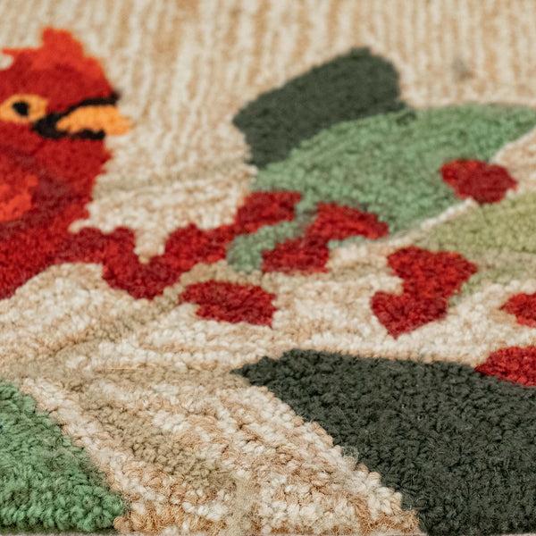 Plow & Hearth Indoor/Outdoor Synthetic Blend Birds Border Rug 36" Round
