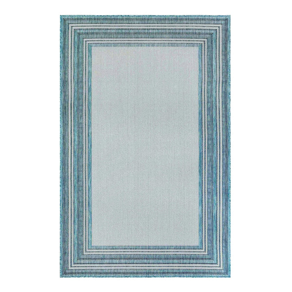 plow & hearth Indoor/Outdoor Textured Polypropylene Border Rug 39" x 59"
