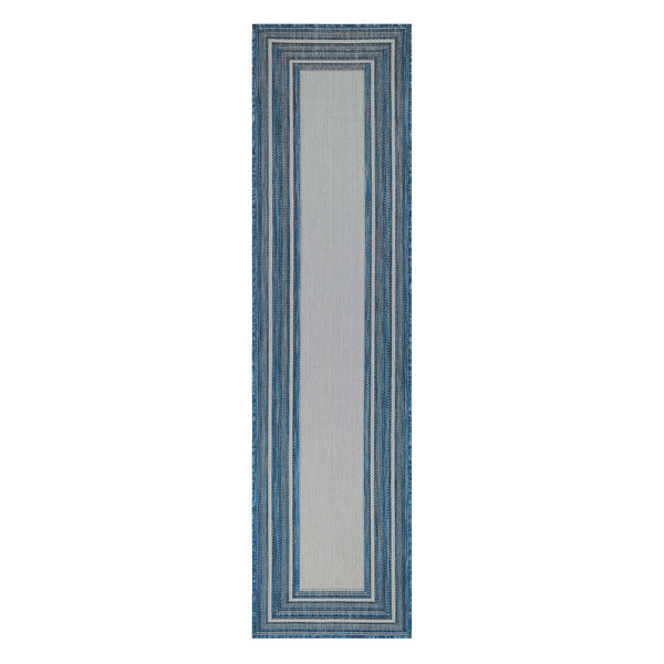 Plow & Hearth Indoor/Outdoor Textured Polypropylene Border Runner 23" X 7'6"
