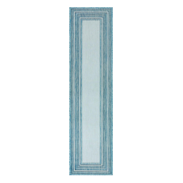plow & hearth Indoor/Outdoor Textured Polypropylene Border Runner 23" x 7'6"
