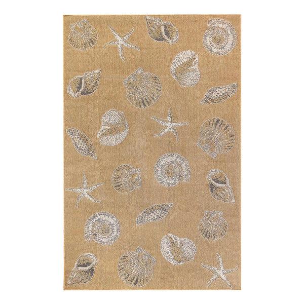 Plow & Hearth Indoor/Outdoor Textured Shells Polypropylene Rug 39" X 59"