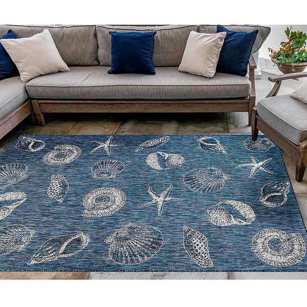 Plow & Hearth Indoor/Outdoor Textured Shells Polypropylene Rug 7'10" X 9'10"