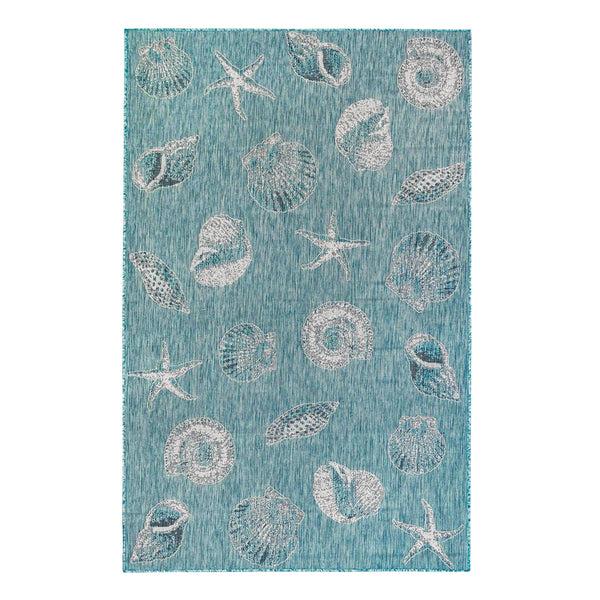 plow & hearth Indoor/Outdoor Textured Shells Polypropylene Rug 7'10" x 9'10"