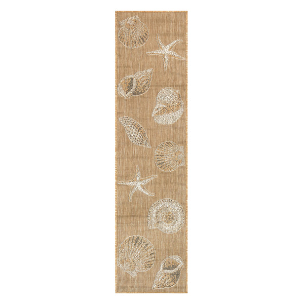 Plow & Hearth Indoor/Outdoor Textured Shells Polypropylene Runner 23" X 7'6"