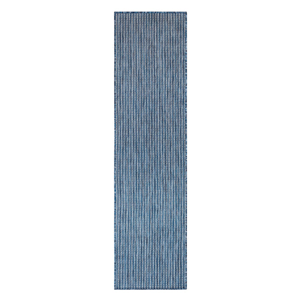 Plow & Hearth Indoor/Outdoor Textured Stripe Polypropylene Runner 23" X 7'6"