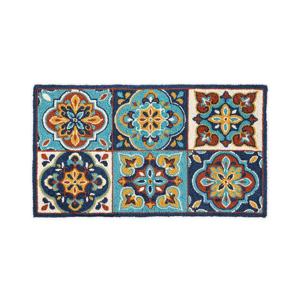 Plow & Hearth Indoor/Outdoor Tile-Inspired Hooked Polypropylene Accent Rug