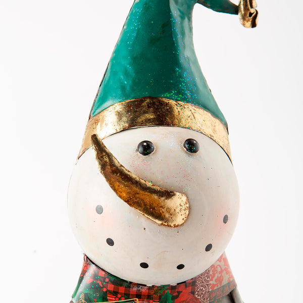 Plow & Hearth Indoor/Outdoor Vintage Holiday Snowman Metal Christmas Statue
