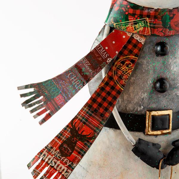 Plow & Hearth Indoor/Outdoor Vintage Holiday Snowman Metal Christmas Statue